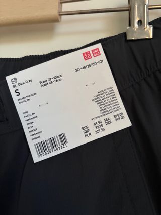 Pantalones Uniqlo Hombre Negros Nuevos Talla S