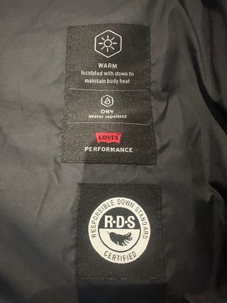 Chaqueta de plumas Levi's gris y negra