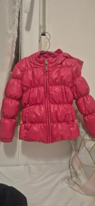 Abrigo Benetton bebé niña rosa