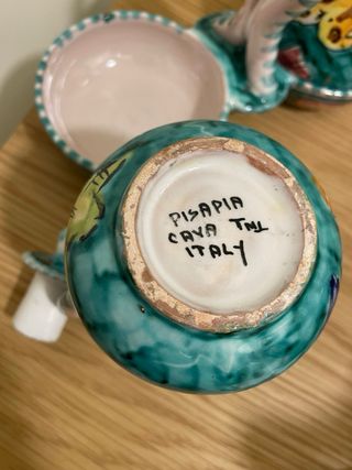 Set Olio Aceto Ceramica Vintage Pisapia Italy