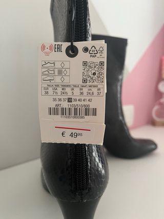 Botines Zara efecto piel serpiente negros NUEVO