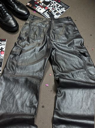 Pantalones Cargo Polipiel Negros Hip Hop