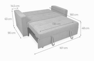 Sofá Cama Gris Tela