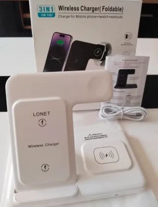Cargador Inalámbrico 3 en 1 Plegable