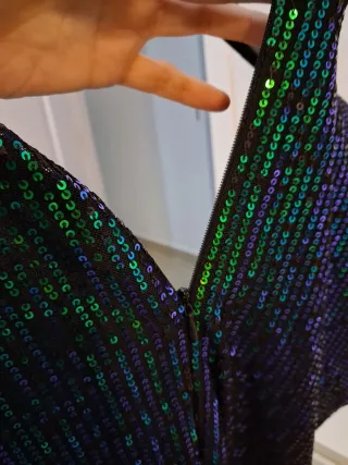 Vestido fiesta lentejuelas y verde