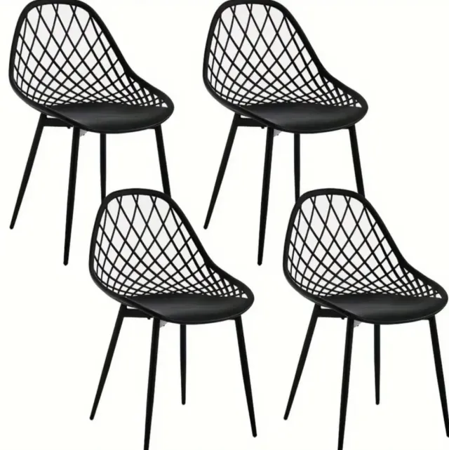 Set 4 Sillas Modernas Comedor Negras