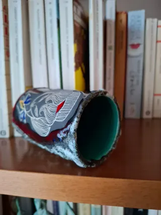 Vaso ceramica effetto lava decorato