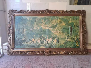 Marco antiguo madera tallada dorado