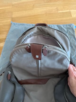 Mochila Piquadro Coleos Piel Beige/Marrón