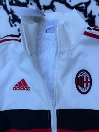 Chaqueta Adidas A.C Milan Blanca y Roja