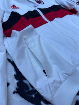 Chaqueta Adidas A.C Milan Blanca y Roja