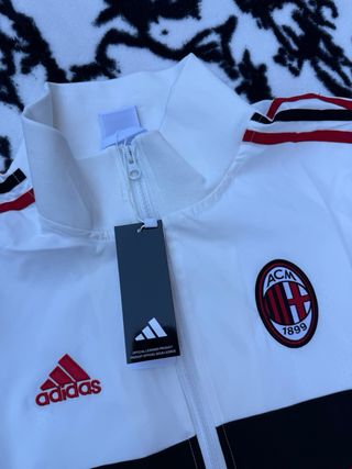 Chaqueta Adidas A.C Milan Blanca y Roja
