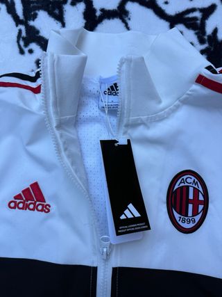 Chaqueta Adidas A.C Milan Blanca y Roja