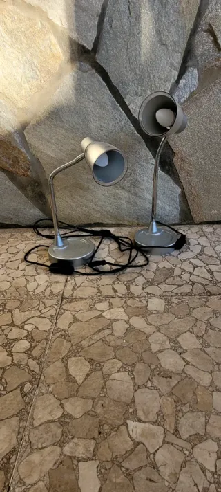 Lámparas de escritorio plateadas (2 unidades)