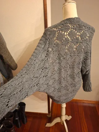 Chaqueta de punto gris talla única