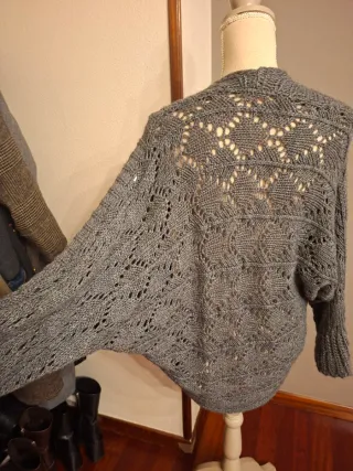 Chaqueta de punto gris talla única