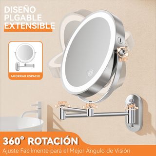 Espejo Maquillaje Auxmir 10x con Luz LED