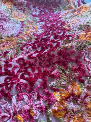 Mantel redondo de terciopelo multicolor