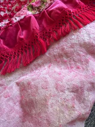 Mantel redondo de terciopelo multicolor