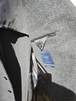 Abrigo Mango Man Lana Gris Talla L