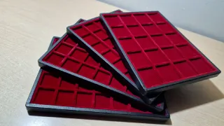 4 Vassoi Espositore Velluto Rosso