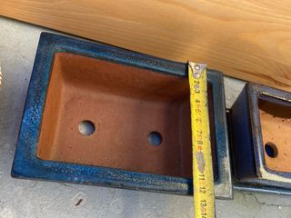 Vaso para bonsai de cerâmica azul