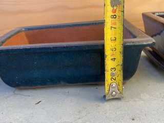 Vaso para bonsai de cerâmica azul