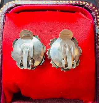 Pendientes antiguos clip oro y plata