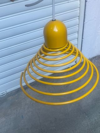 Lampadario vintage anni 80 Memphis giallo