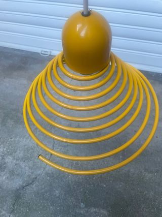 Lampadario vintage anni 80 Memphis giallo