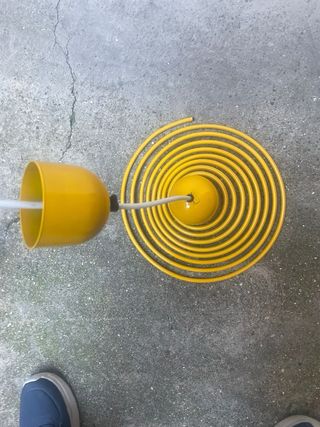 Lampadario vintage anni 80 Memphis giallo