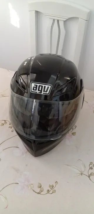 Casco Agv Compact Negro Brillo Talla S