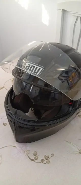 Casco Agv Compact Negro Brillo Talla S