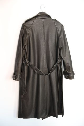 Trench oversize efecto piel Zara Talla M