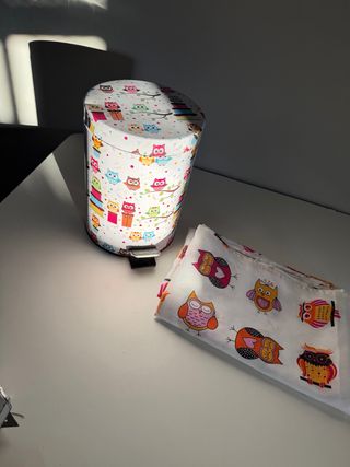 Papelera y cortina buhos 180 largo x 140