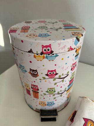 Papelera y cortina buhos 180 largo x 140