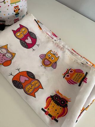 Papelera y cortina buhos 180 largo x 140