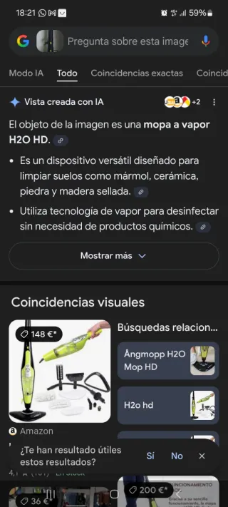 Mopa a vapor H2O
