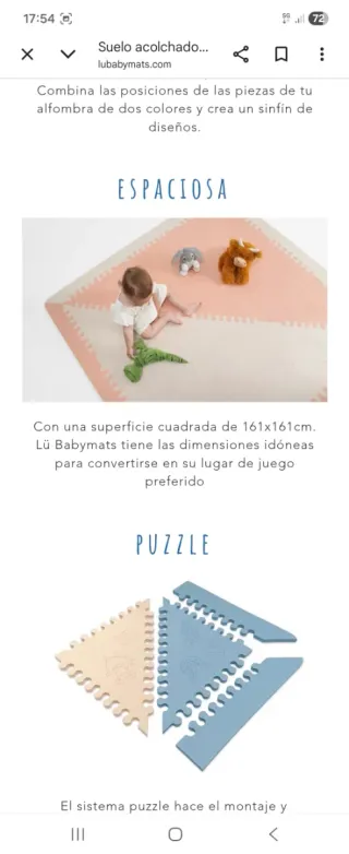2 Alfombras puzzle acolchada para bebés LUBABYMATS