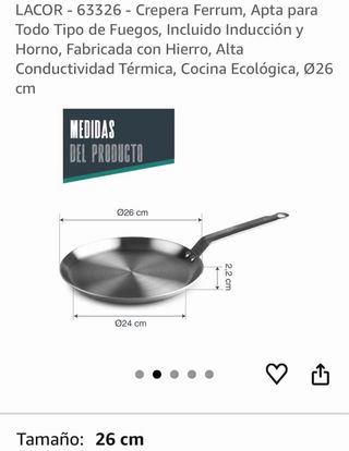 Crepera Lacor FERRUM Hierro Natural 26cm