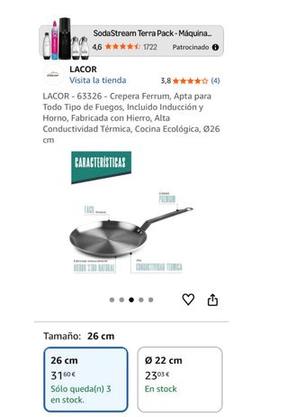 Crepera Lacor FERRUM Hierro Natural 26cm