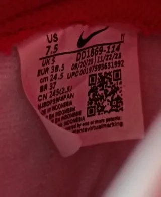 Nike Dunk High Rojo y Blanco talla 38.5