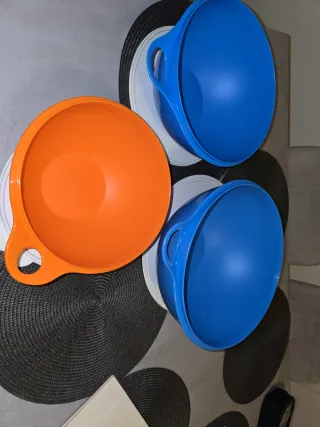 Set 3 Ciotole Tupperware Blu e Arancio