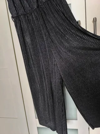 Mono Mango plisado negro plateado T.S