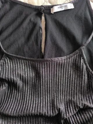 Mono Mango plisado negro plateado T.S