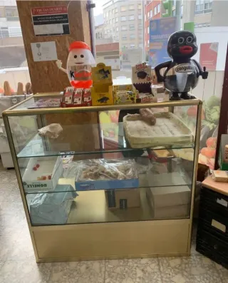 Vitrina expositora tienda cristal y metal de 1,20