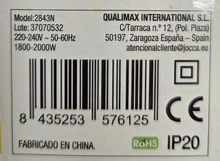 Calefactor Jocca 2000W - NUEVO