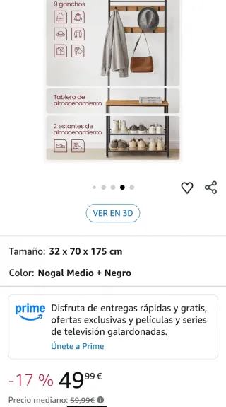 VASAGLE - Perchero con Estante para Zapatos