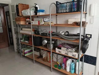 Estantería modular madera y metal