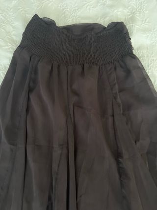 Falda larga gasa marrón